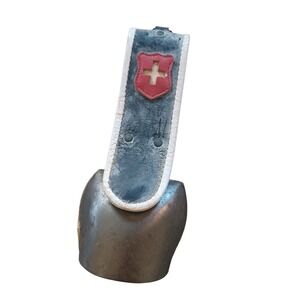 Vintage Swiss Trychel Heritage Cowbell Leather Strap J Firmann Metal Clapper 4/0